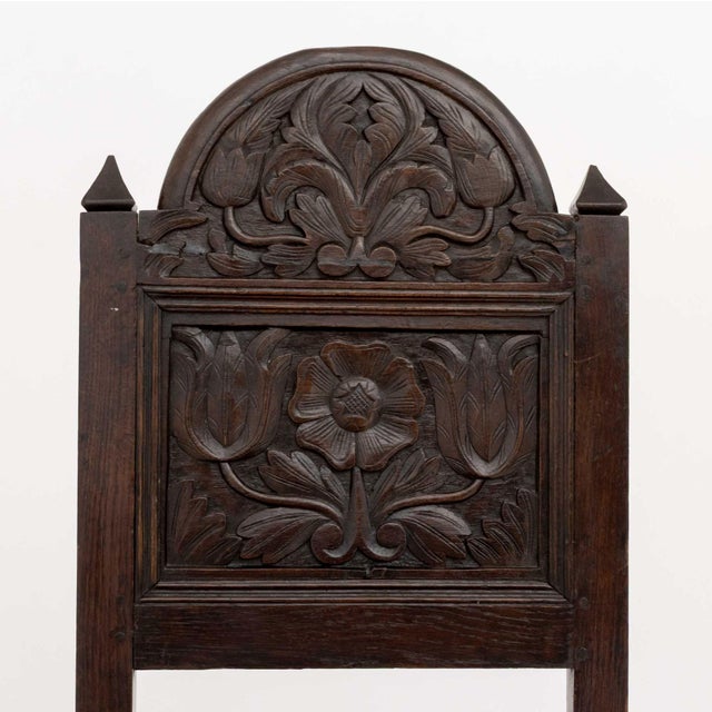 Set of Eight Jacobean Carved Oak Dining Chairs For Sale - Image 14 of 16