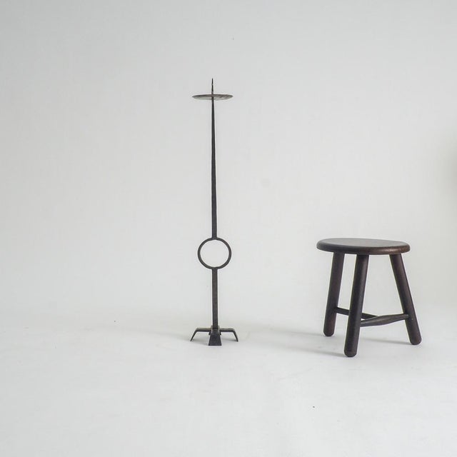 Metal Standing Candleholder in Wrought Iron, 1970s For Sale - Image 7 of 13