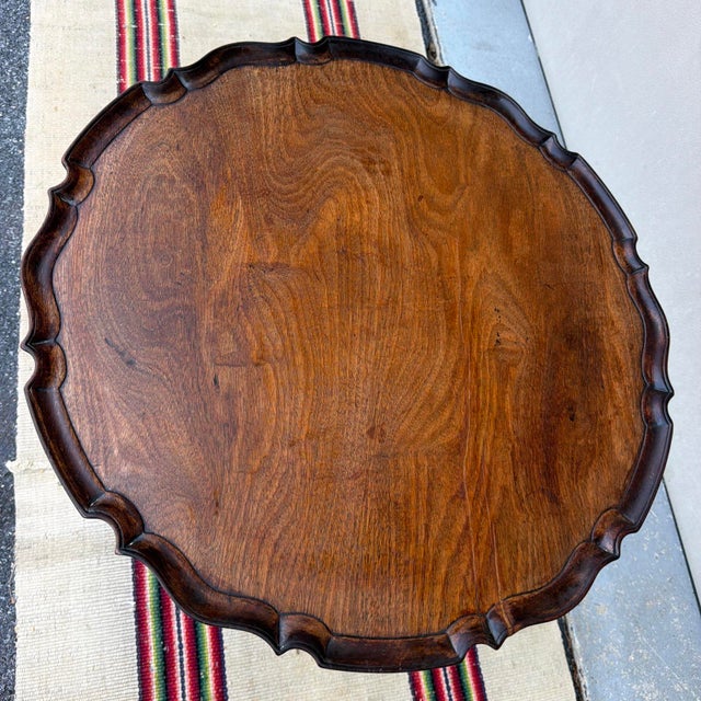 A Fine Antique George III Mahogany Carved Pie Crust Tilt Top Tea Table, 18th Century For Sale - Image 11 of 18