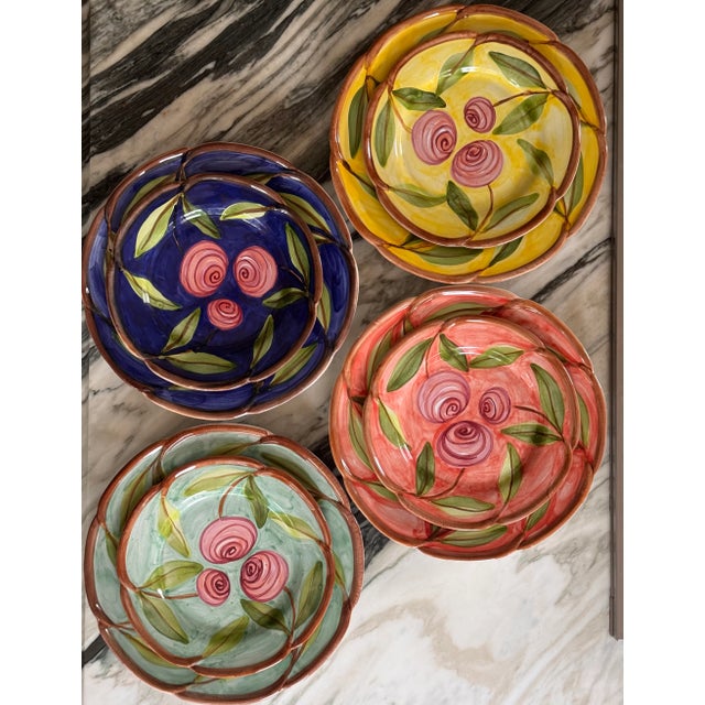 LastCHANCE!8 Pieces Made in Portugal Hand Painted and Glazed Plates For Sale - Image 12 of 16