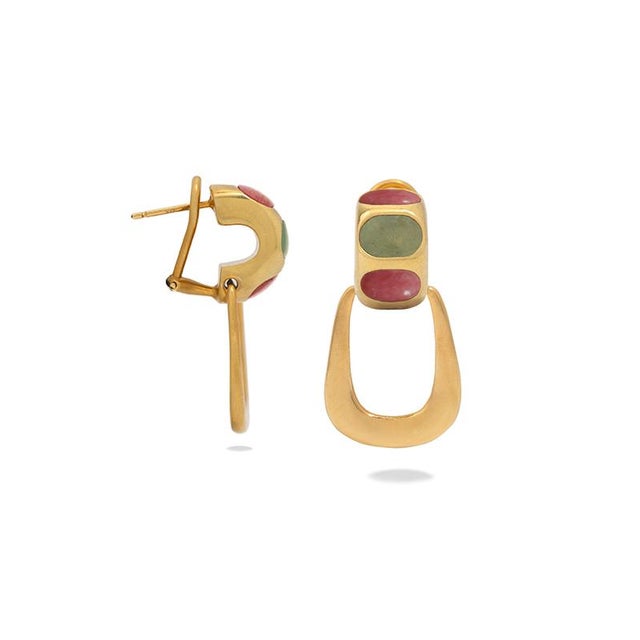 The Rhodonite and Aventurine Medium Dangle Earrings are made 100% in NYC, supporting local artisans and independent...