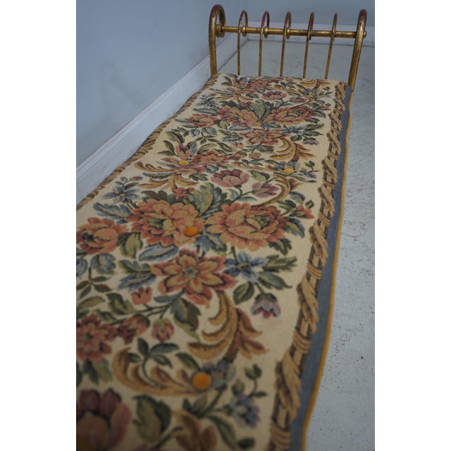 Italian Gold Finish Iron Bench W. Petticoat Seat For Sale - Image 9 of 12