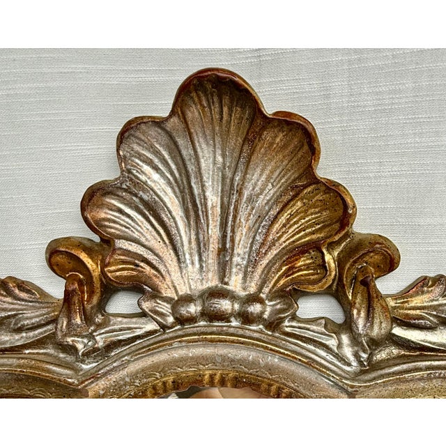 Rococo Vintage Hollywood Regency French Rococo Baroque Antique Gold Finish Wall Mirror For Sale - Image 3 of 9