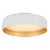 Visual Comfort Signature Shaw Medium Flush in Matte White & Gild with White Glass For Sale