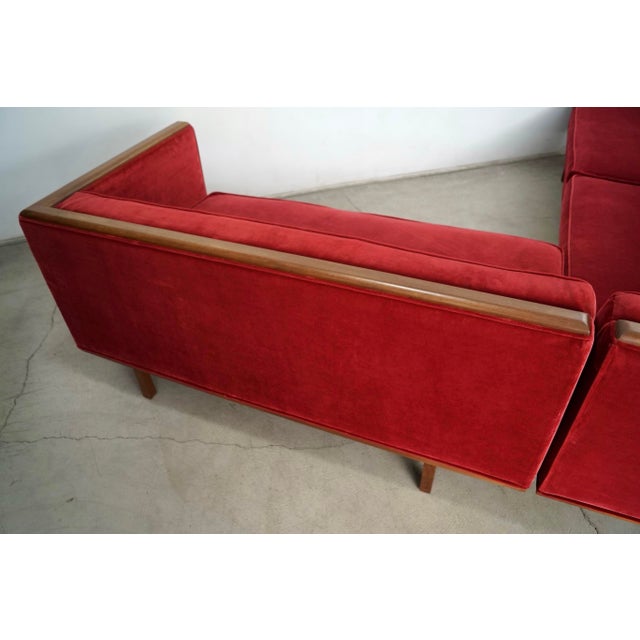 1960s 1960’s Mid-Century Modern 2-Piece Walnut Sectional Sofa For Sale - Image 5 of 12