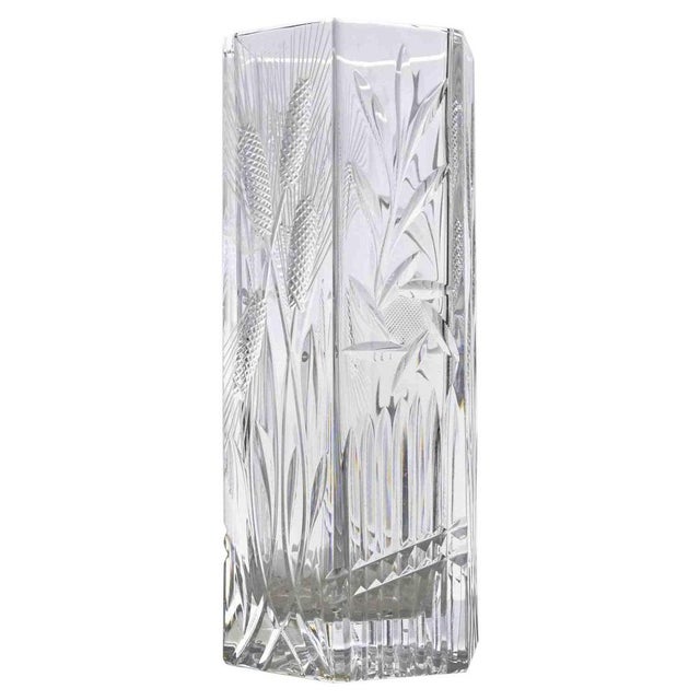 Vintage Crystal Vase with Decorative Spikes, Italy, 1970s For Sale - Image 6 of 6