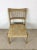 This mid century modern side chair features hardwood construction, original limed oak finish, newer patterned upholstery,...
