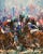 Oil on Canvas Painting Depicting a Horse Race, Signed For Sale - Image 4 of 8