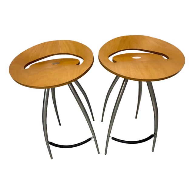Pair 2 Lyra Bar Stool by Sigurdur Thorsteinsson for Group Italia / Magis, 1990s For Sale