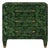 Matthew Izzo Home Amber Green Burl Wood Three Drawer Side Table For Sale