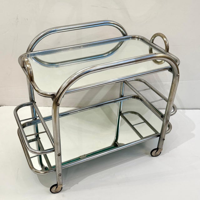1930s Art Deco Bar Cart Designed by Robert Mallet-Stevens, France 1930's For Sale - Image 5 of 11
