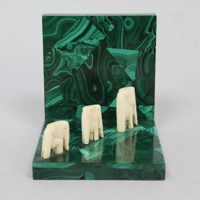 1970s Malachite Bookends, 1970s, Set of 2 For Sale - Image 5 of 6