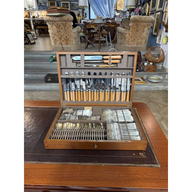 Cutlery Box from Mappin & Webb, 1930s, Set of 91 For Sale - Image 4 of 10