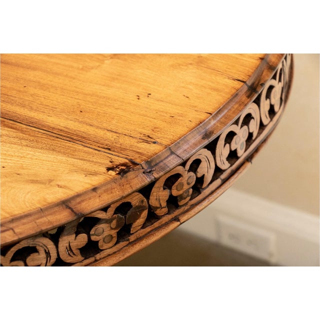 Antique Carved Center Hall Drum Table For Sale - Image 4 of 11