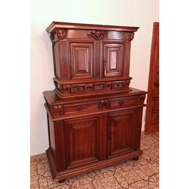 Brown Renaissance Walnut 2-Part Buffet, 17th Century For Sale - Image 8 of 9