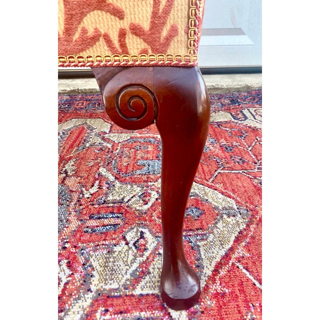 Tan English Chippendale Style Accent Chair For Sale - Image 8 of 12