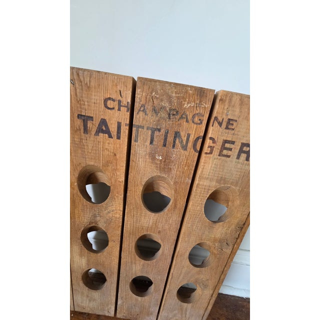 Wood Vintage Wooden Champagne Riddling Rack With Taittinger Lettering For Sale - Image 7 of 15