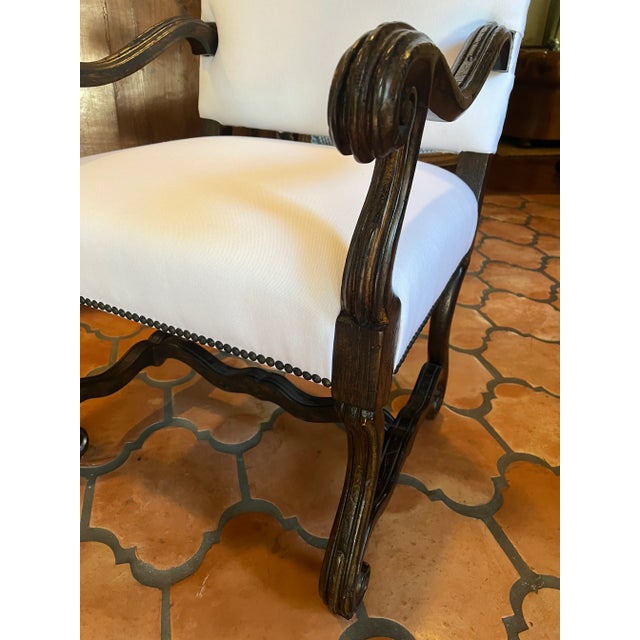 Interior Crafts Vintage White Upholstered Interior Crafts Chairs - a Pair For Sale - Image 4 of 13