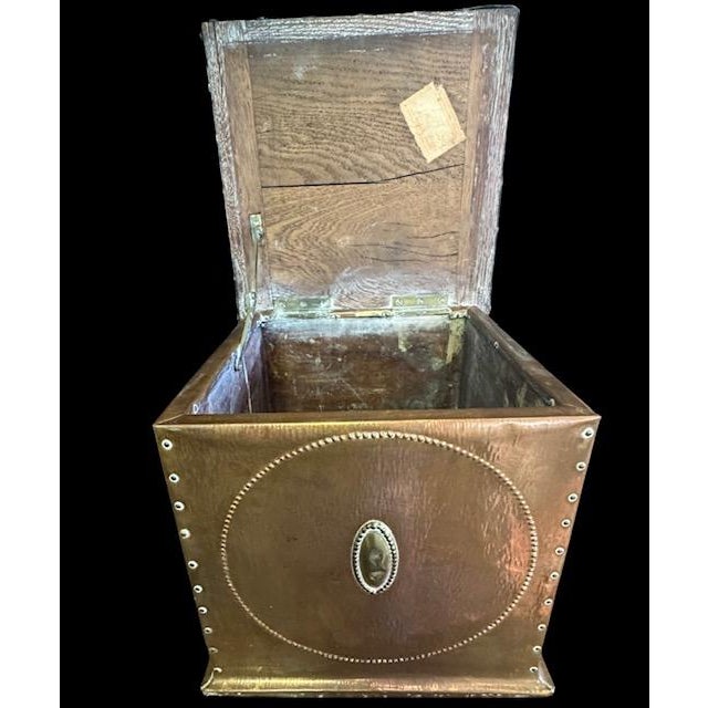 Early 20th Century English Copper and Brass Campaign-Style Storage Ottoman For Sale - Image 4 of 13