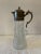 Silverplated Diamond point wine claret ewer with handle and hinged lid.