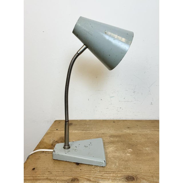 Industrial Grey Gooseneck Table Lamp from Zaos, 1960s For Sale - Image 11 of 18