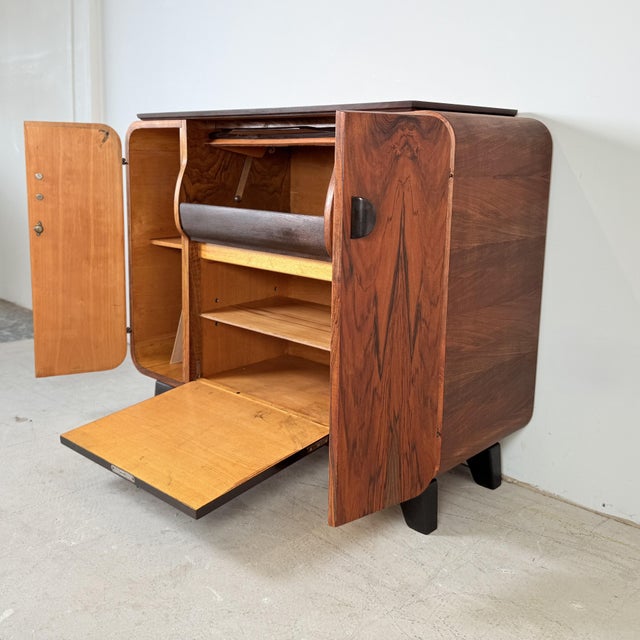 Art Deco Gramophone Cabinet attributed to Jindrich Halabala, 1958 For Sale - Image 9 of 15