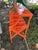 1970s 1970s High-Gloss Electric Orange Lacquered Mahogany Chinese Chippendale Magazine Stand. For Sale - Image 5 of 11
