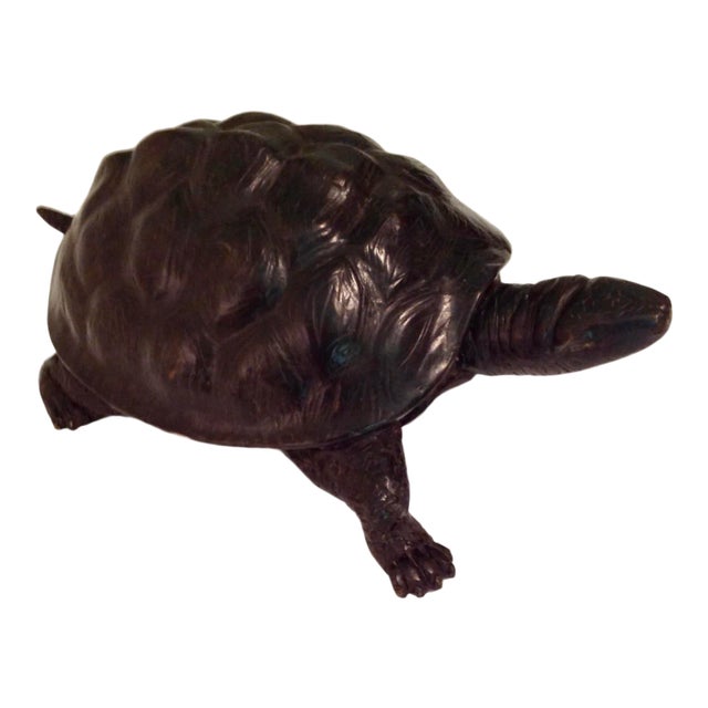 Vintage Bronze Turtle Figurine For Sale