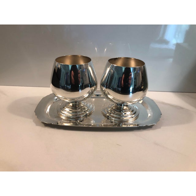 Rogers Bros. 1940s Wm Rogers Silverplate Brandy Snifters - A Pair For Sale - Image 4 of 9