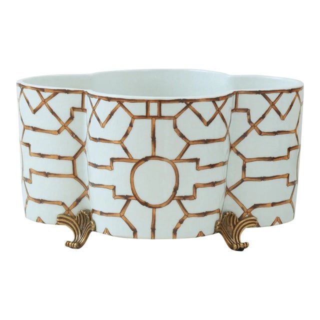 Scalamandre Maison by Port 68 Scalamandre Baldwin Quatrefoil Planter For Sale