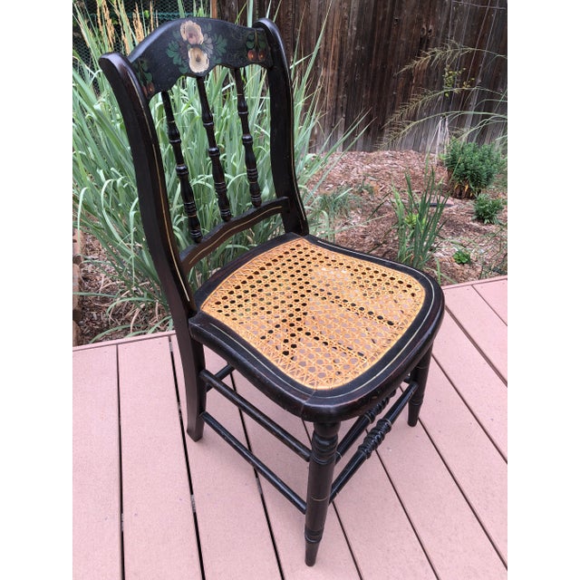 Vintage Hitchcock Cane Seat Spindle Accent Chair For Sale - Image 11 of 11