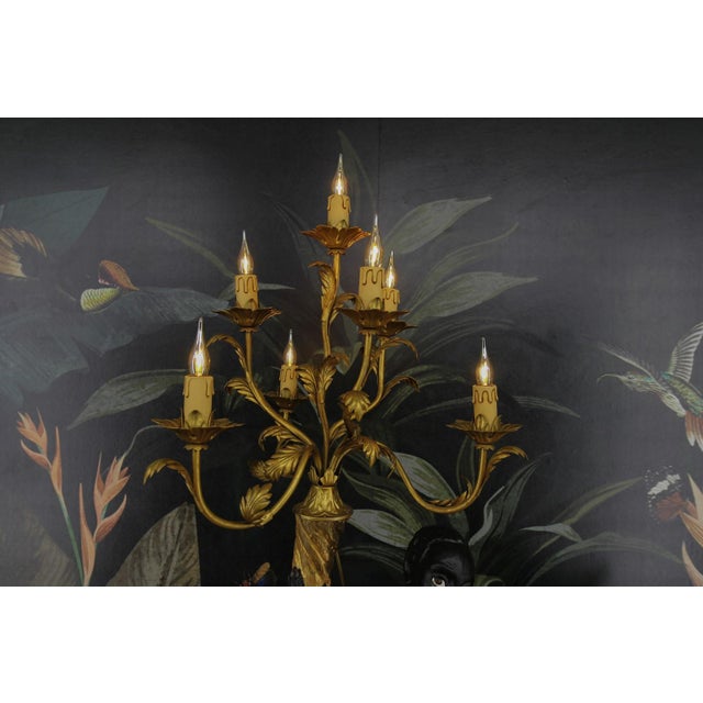 Italian Venetian Style Carved Wood Figural Torchère Floor Lamp, 1970s For Sale - Image 3 of 18