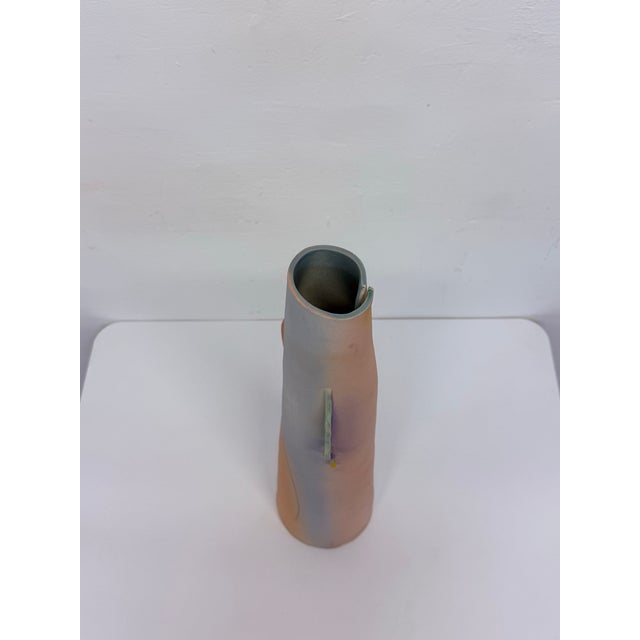 Ceramic Postmodern Studio Crafted Handmade Ceramic Vase, Artist Signed 1987 For Sale - Image 7 of 12