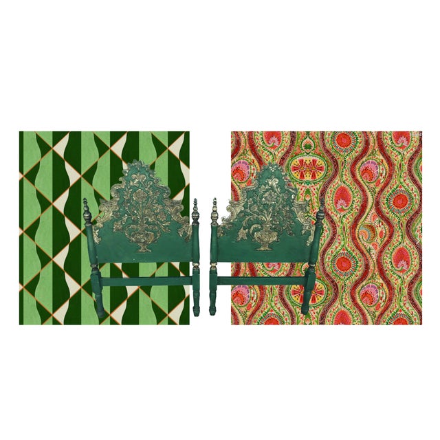 French Provincial 1930s Hand Crafted Italian Filigree Twin Headboards - A Pair For Sale - Image 3 of 9