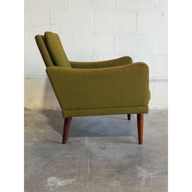 1960s Green Upholstered Lounge Chair Danish Mid-Century Modern 1960s For Sale - Image 5 of 11