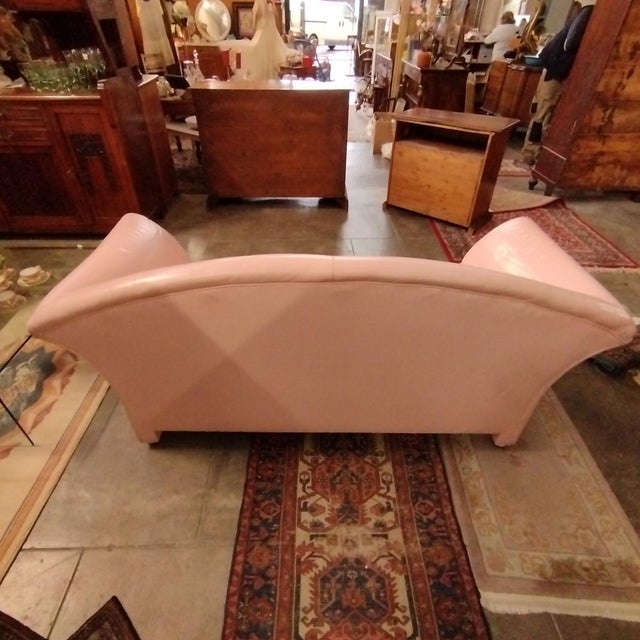 Pink Leather Sofa, 1980s For Sale - Image 4 of 11