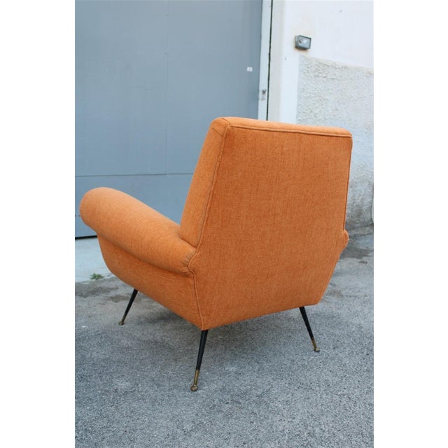 Armchair Velvet Orange by Gigi Radice for Minotti Italia, 1950s For Sale - Image 9 of 14