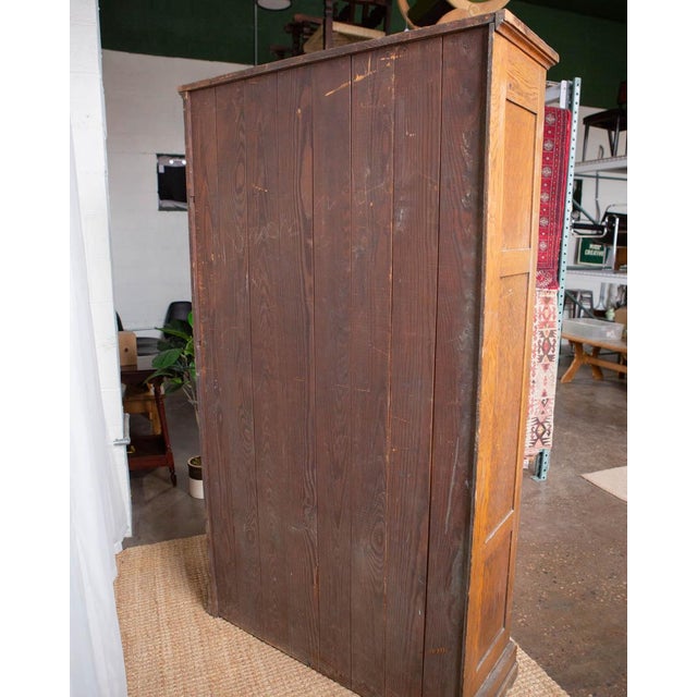 Antique Oak School Locker Armoire For Sale - Image 17 of 18