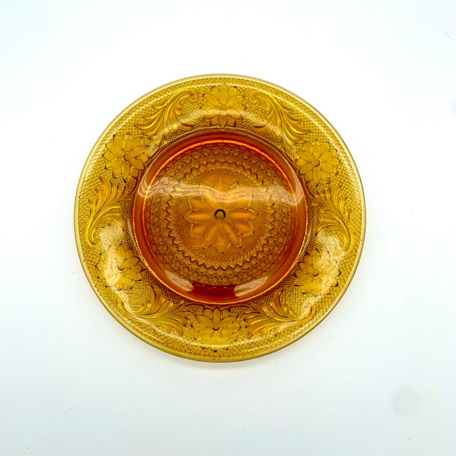 Glass 1970s Imperial Glass Tiara Daisy Sandwich Amber Glass Set- 28 Pieces For Sale - Image 7 of 13