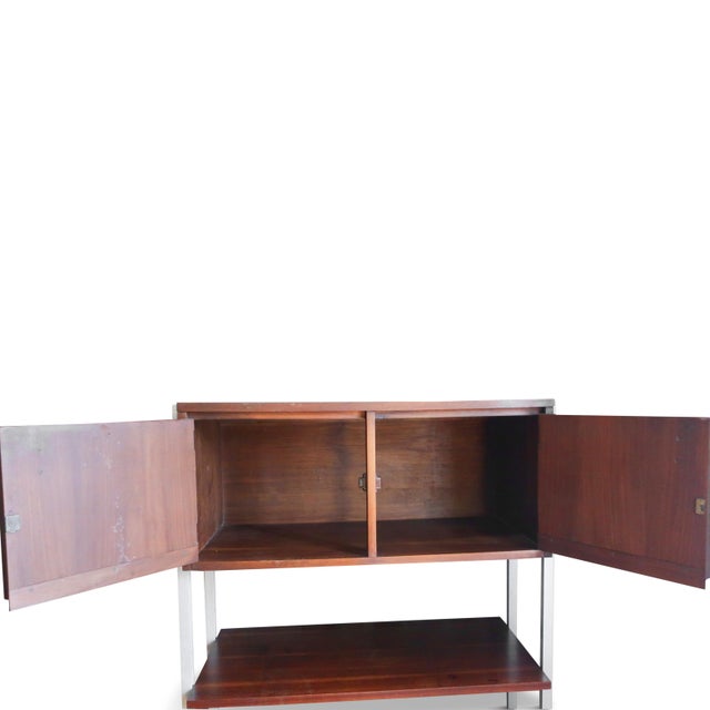 Pair of Mid Century Modern Walnut Wall Units by Stanley For Sale - Image 9 of 12
