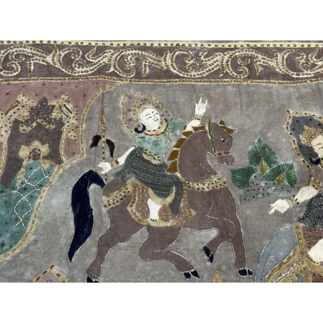 Antique Burmese Kalaga Tapestry For Sale - Image 5 of 11