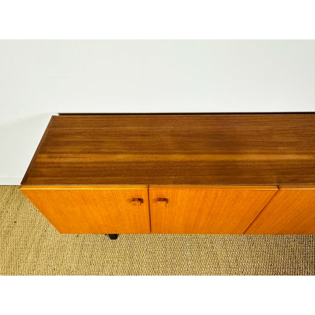 Scandinavian Teak Sideboard with Metal Sled-Style Legs, 1960 For Sale - Image 4 of 15