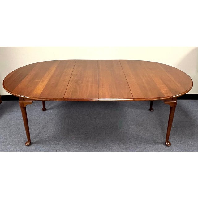 Brown Statton Queen Anne Oldtowne Cherry Extension Dining Table For Sale - Image 8 of 11