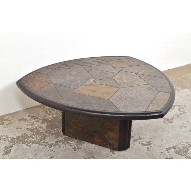 1980s Brutalist Slate Coffee Table by D. Van Der Schoot, 1980s For Sale - Image 5 of 16