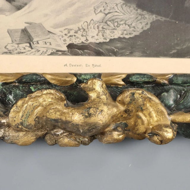 Wood Small Antique Baroque Carved Gilded Wood Frame, Italy, 18th Century For Sale - Image 7 of 11