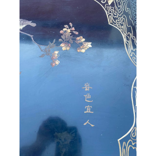 Coffee Vintage Handpainted Coffee Table Size Chinese Trunk With Stand For Sale - Image 8 of 13