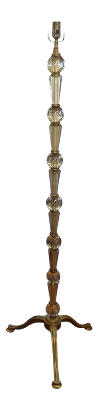 Italian Fontana Arte Style Glass and Bronze Floor Lamp