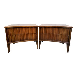 Mid-Century Curved Front Night Stands - a Pair For Sale