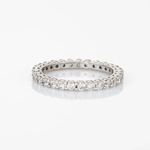 Mid 20th Century Mid 20th Century 1.60ct Diamond 14k White Gold Eternity Ring Sz 8.5 For Sale - Image 5 of 5