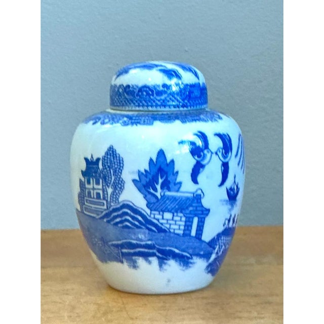 Vintage Chinese Blue and White Ceramic Jar For Sale - Image 4 of 12